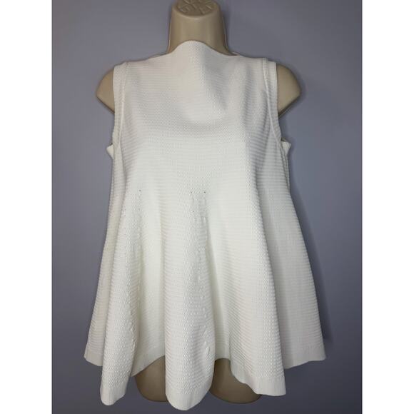 Alaïa Tops - ALAIA Knitted Sleeveless Top Blouse Peplum Stretch Top White Women's 38 - 6